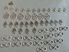 Assorted Silver Coloured Charms for Jewellery Making and Crafting.