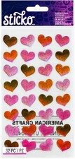 Sticko Valentines Day Stickers-Red Bubble Hearts - 3 Pack