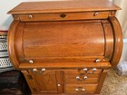 VINTAGE RIVERSIDE CYLINDER ROLL TOP SECRETARY OFFICE DESK SOLID OAK (local pick) — photo 4