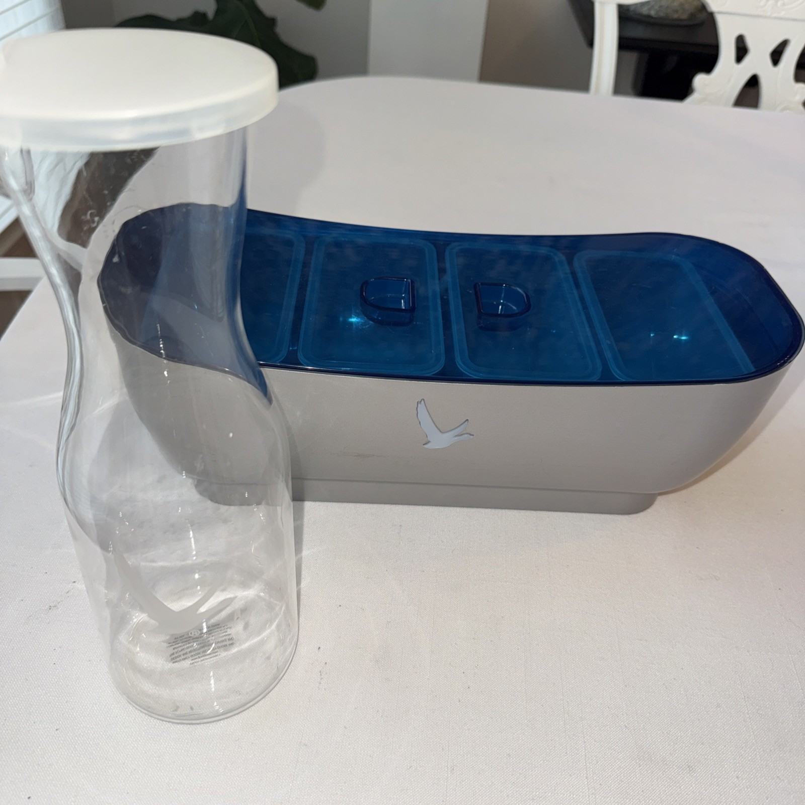 Grey Goose Vodka Portable Bar Set Garnish Caddy Tray & Pouring Carafe Pitcher