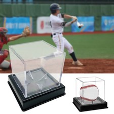 2X Baseball Display Case UV Protected Acrylic Clear Baseball Holder Square Cube