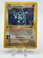 Pok�mon TCG Machamp Holo Rare 1st Edition Shadowless Base Set HP/DM Cresed