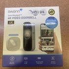 NEW Swann - Buddy 4K UHD Wireless Video Doorbell & Chime, No Monthly Fee,