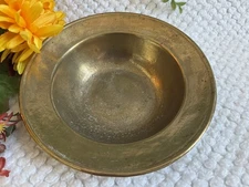 Vintage Hand Hammered Brass Bowl 8.5” 2 lb 金属装饰 手工黄铜 古董风复古装饰 8.5英寸