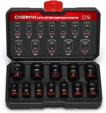 12 Pcs 38 Drive Mid-length Impact Socket Set 12-point Sae 516 To 1 Cr-mo