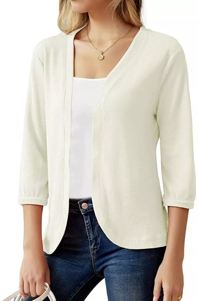 Cream top open cardigan