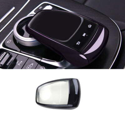 Black ABS Central Console Multimedia Cover Trim 1X For Mercedes-Benz GLC 2016-19