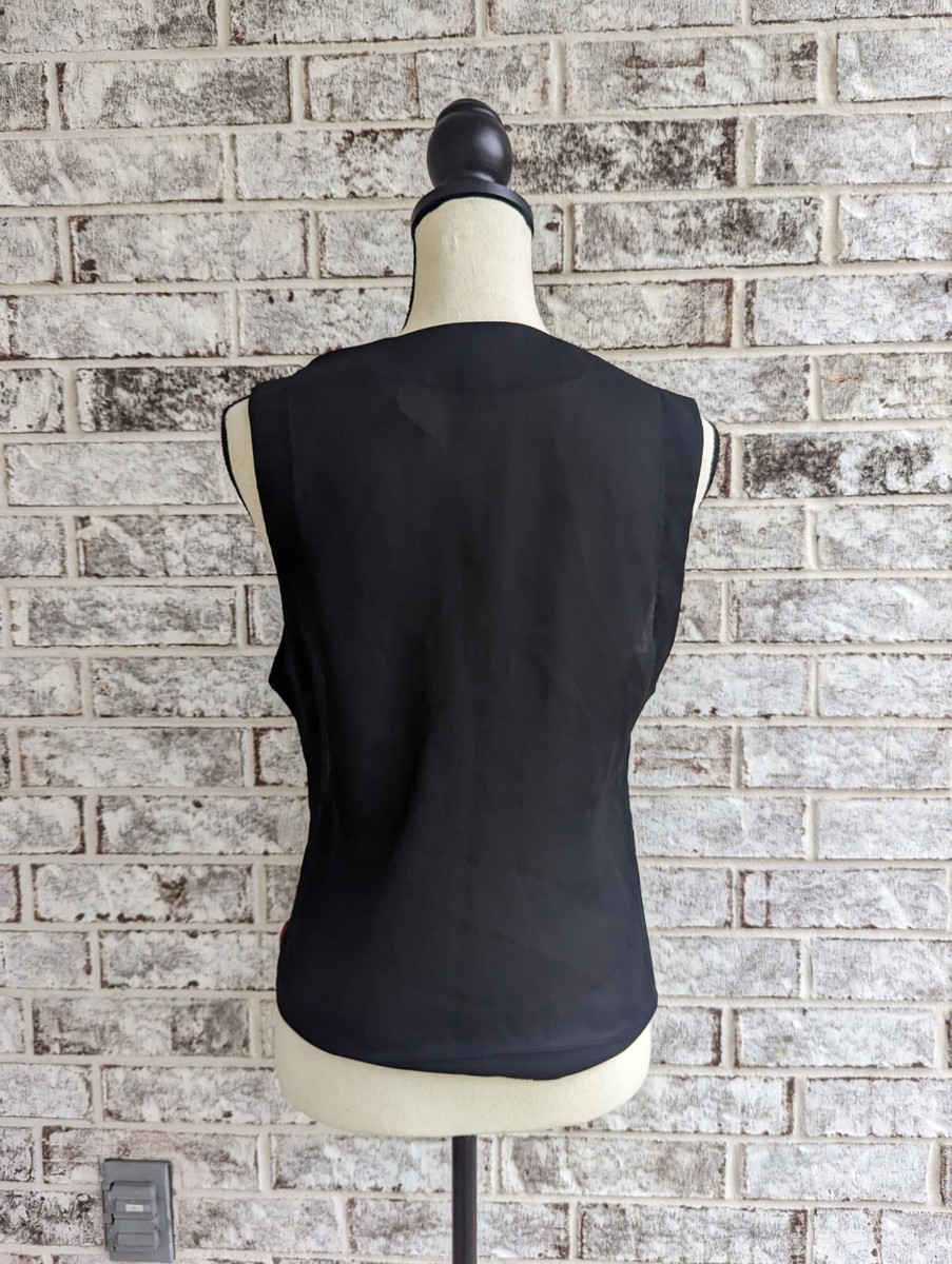 Vintage 90s Sheer Vest Patchwork Style Floral | eBay
