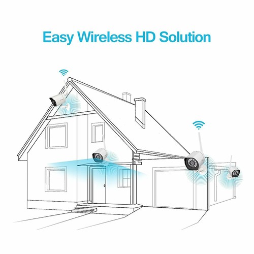 4 Camaras De Seguridad Wifi Exterior 1080P Inalambrica Con Vision Nocturna Video - Picture 3 of 4