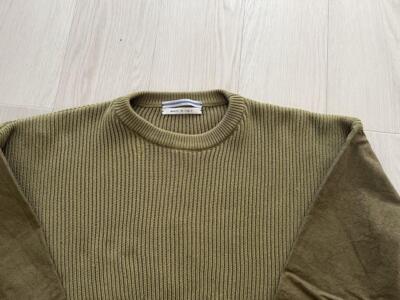Cristaseya Cotton Sweater with Leather Patch Pistachio Color Cristaseya Cotton Sweater with Leather Patch Pistachio Color