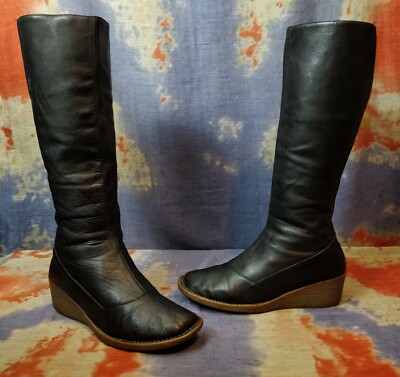 Womens Camper Wedge Full Zip Knee High Leather Boots Size UK EU 41  UK