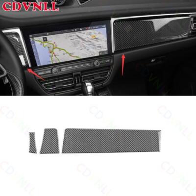 For Porsche Macan 2019-2021 Carbon Fiber Central Console Dashboard Panel Strip
