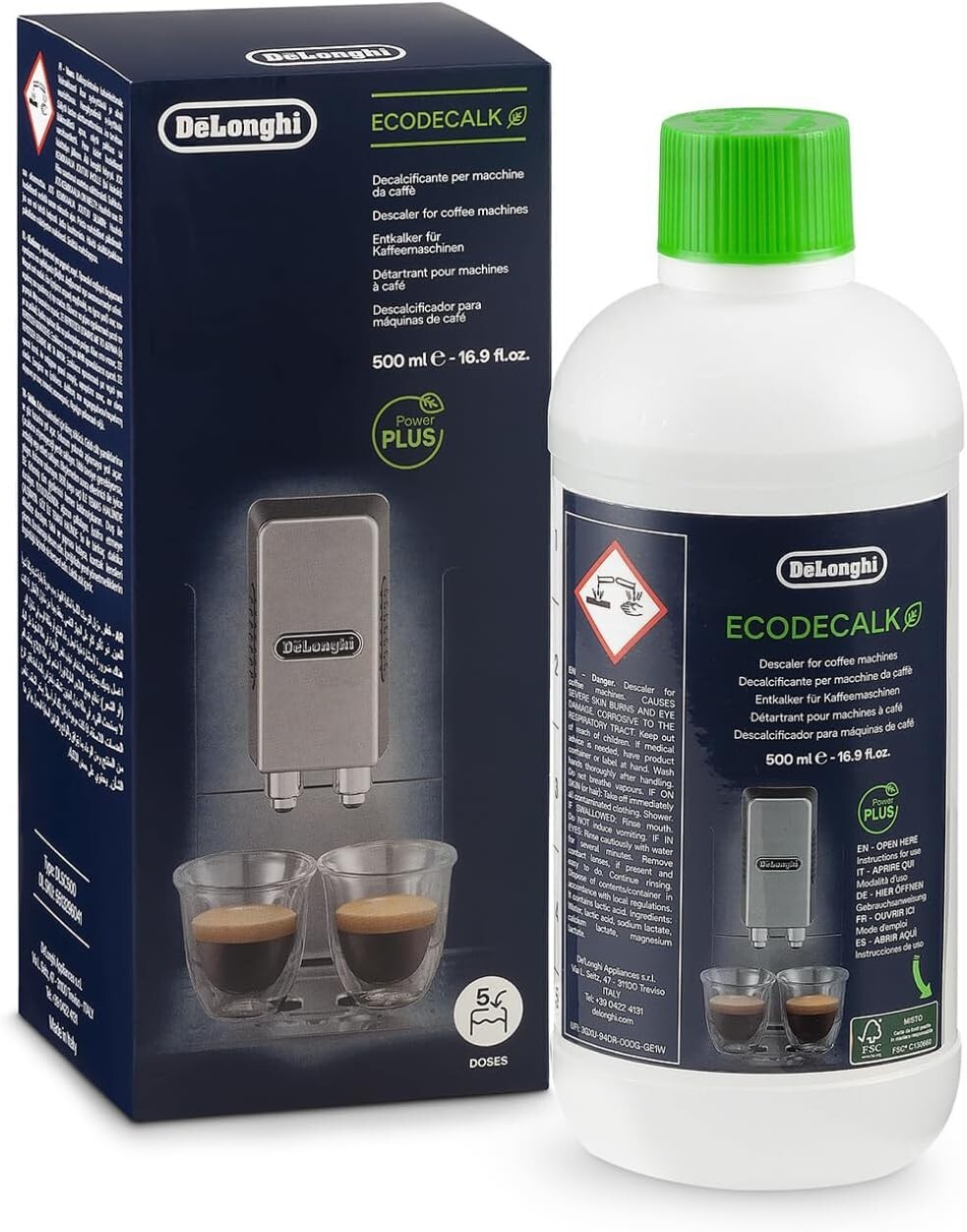 De’Longhi EcoDecalk Descaler for Coffee Machines DLSC500, 500ml free delivery
