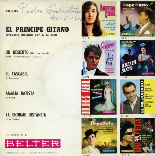 EL PRINCIPE GITANO / Amalia Batista / BELTER 50.805 Pres Spain 1963 EP EX - Picture 3 of 5