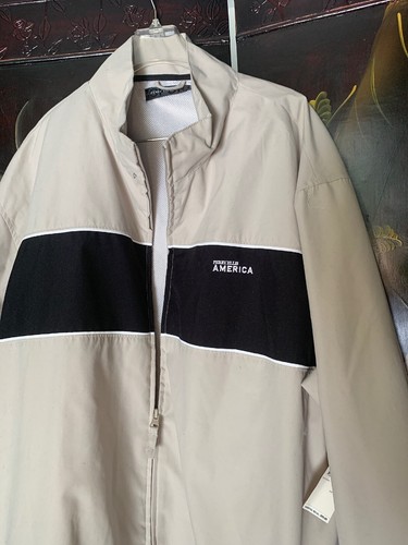 NWT Perry Ellis America Mens Windbreaker Beige Black Jacket Size XXL $85 - Picture 2 of 12