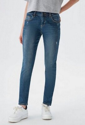 LTB Jeans Mika C Slim Boyfriend Mid Rise Destroyed Blau Denim Stretch Hose L32