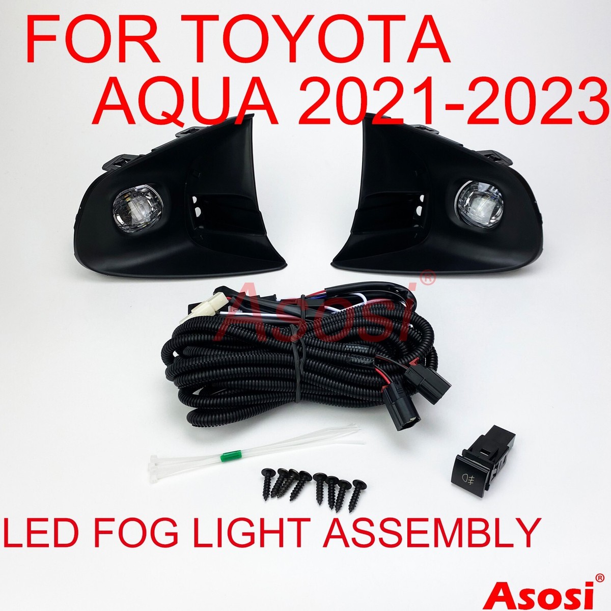 Fog Light Kit For Toyota Aqua 2021 2022 2023 Left+Right Side