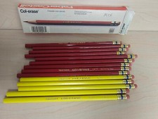 Col-erase Faber Castell 14 mix erasable pencils colored yellow Carmine Red