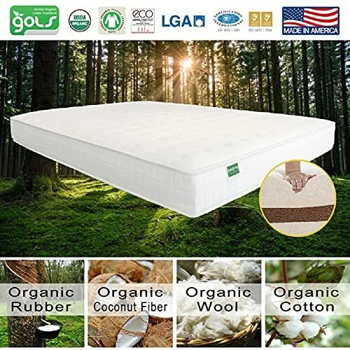 100% Organic Natural Latex Coconut Coir Medium-Soft 10" PURI Bed Mattress - Image 3 of 4