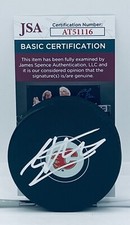 Jakob Pelletier signed Calgary Flames Logo Puck autographed JSA