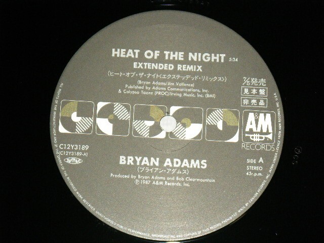 BRYAN ADAMS Japan 1987 C12Y3189 PROMO NM 12