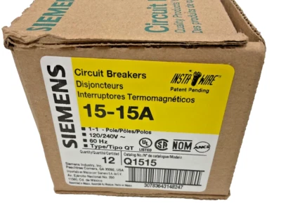 12 PACK Siemens Q1515 Circuit Breaker 15-15 Amp Double Breaker Electrical-RV