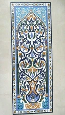 24" x 66" Hand painted Ceramic tile art panel Mosaic mural Backsplash