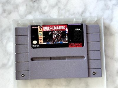 Bulls vs. Blazers and the NBA Playoffs (Super Nintendo SNES, 1992) Cart Tested