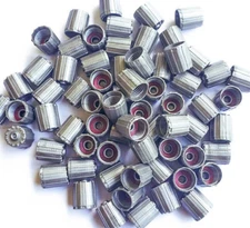 Gray Tire Valve Caps (Style 1) - Plastic - Sets of 10, 25, 50 or 100 - Universal