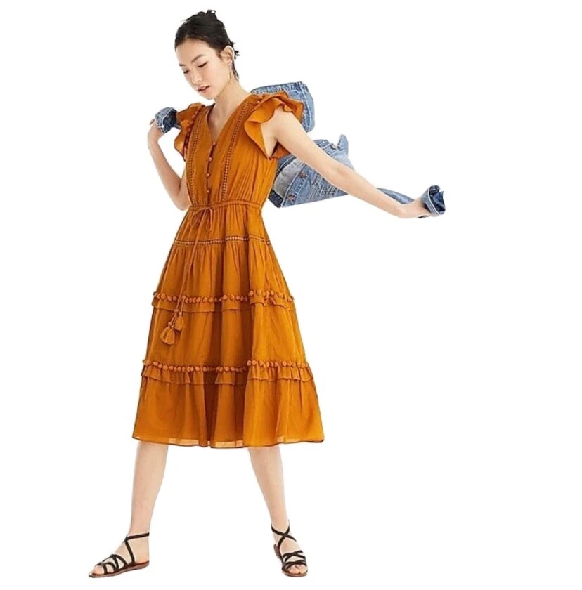 J crew point 2025 sur flutter sleeve dress