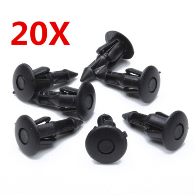 20pcs Spreizniete Clips Befestigung Klips Ø 6 mm Schwarz Für Honda Yamaha Toyota
