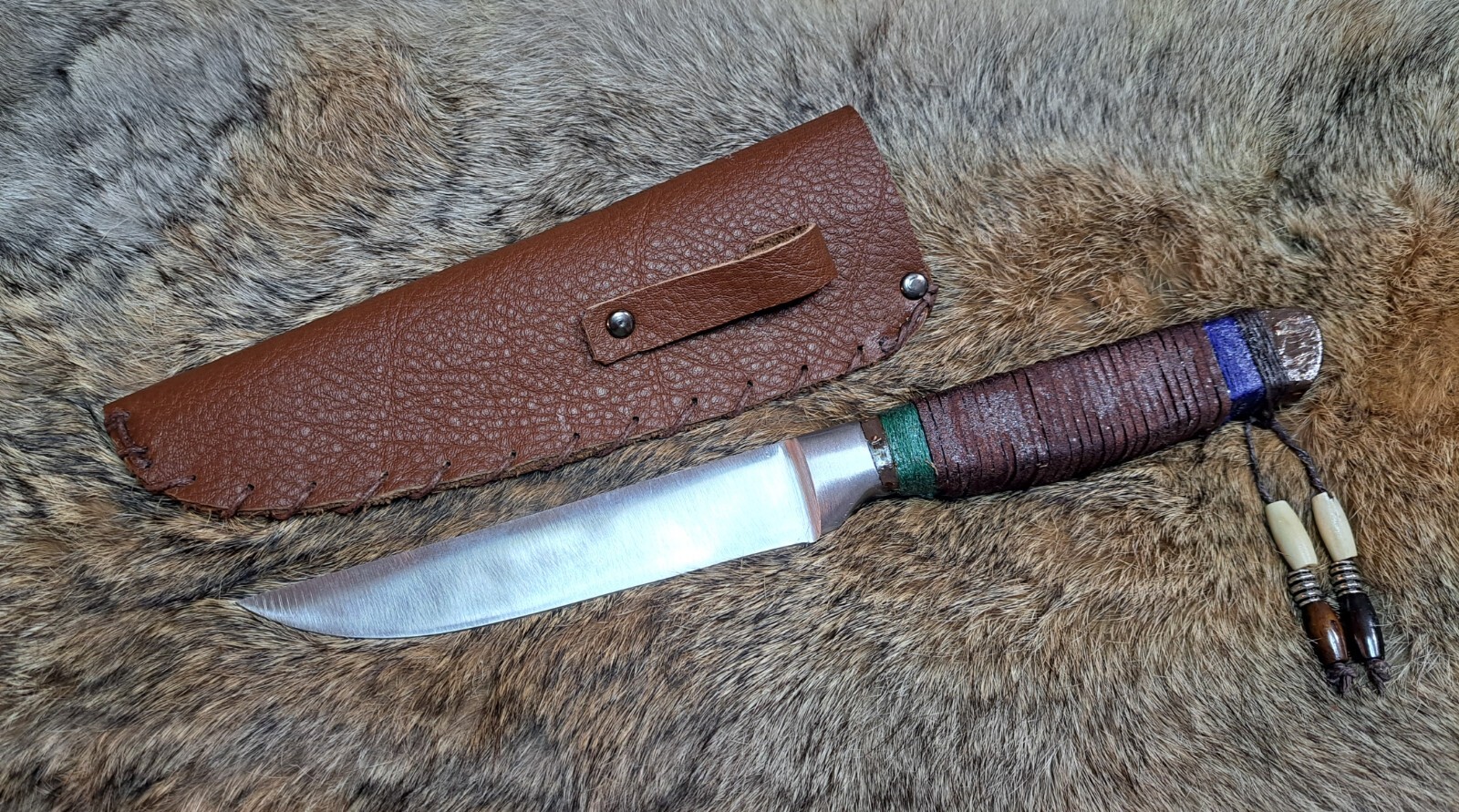 Handcrafted Native American Hunting Knife with Custom Leather Sheath eBay