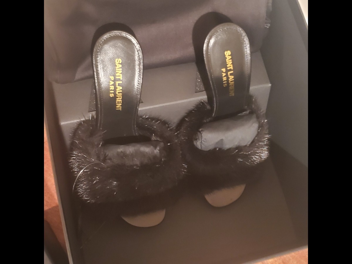 【関税&送料込み】Saint Laurent Mules Saint Laurent LA 16 MULES IN SMOOTH LEATHER AND MINK | eBay