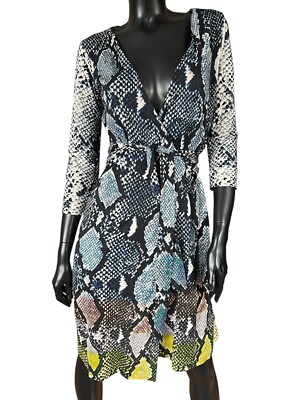 Diane Von Furstenberg 'New Julian Two' dress snake print US4