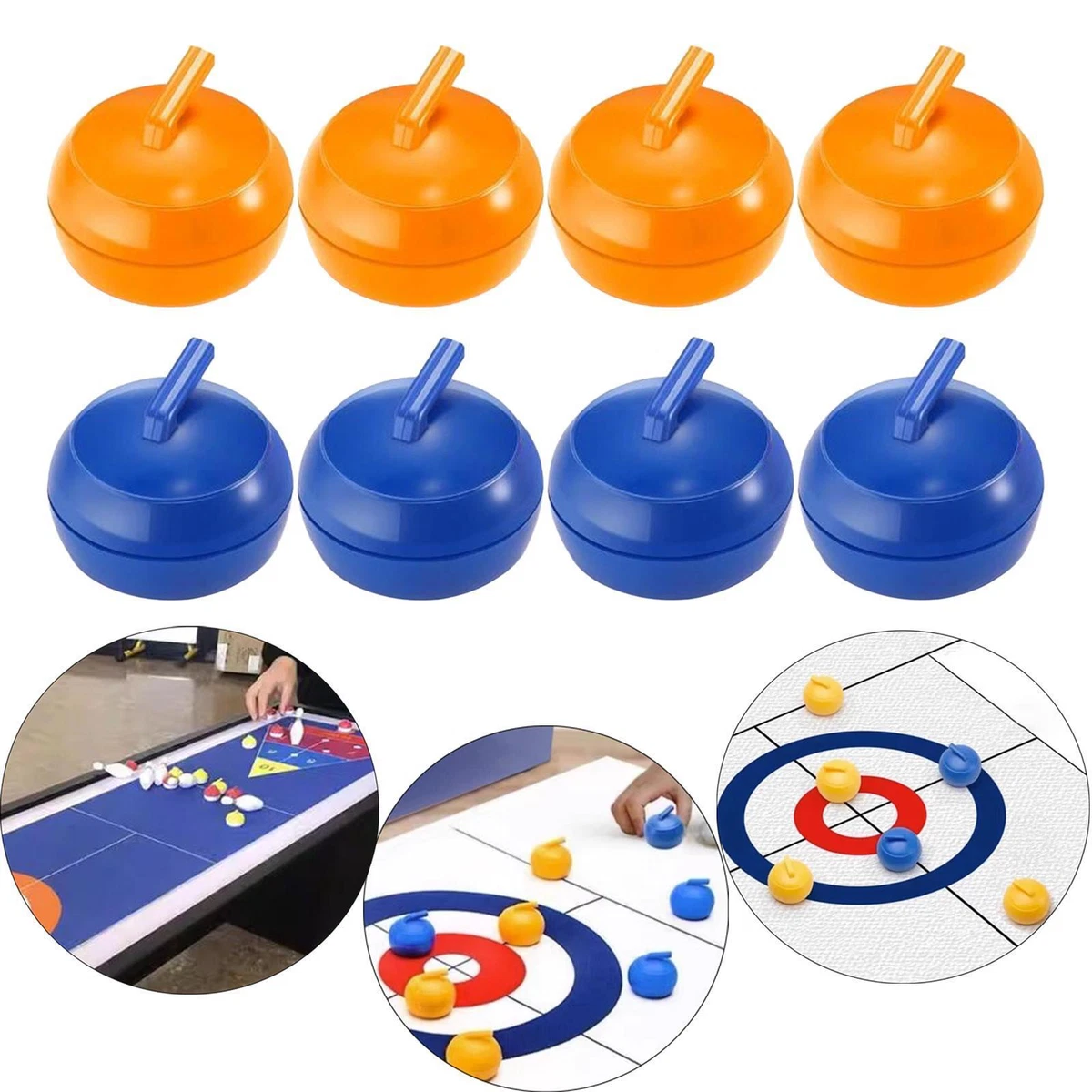 8x Tabletop Curling Game School Family Sports Replacement Curling