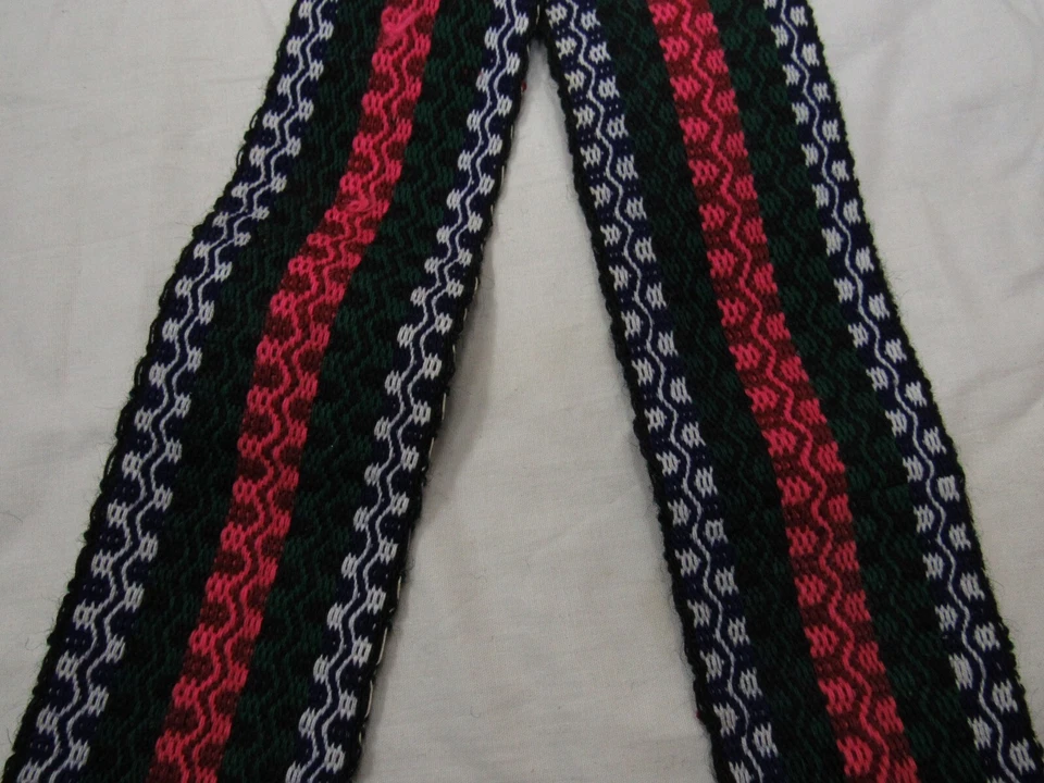 ANTIGUO DISFRAZ POPULAR CINTURÓN ANCHO TEJIDO A MANO Foto 3 de 4