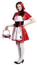 Rotkäppchen Kostüm mit Cape Karneval Fasching Damen Kleid Wolf Party 36 - 44