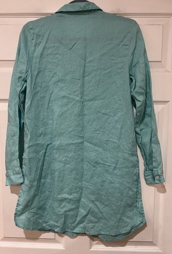 J.Jill Love Linen Shirt Womens Size S Blue Casual Button Up Linen Blouse Top EUC - Picture 4 of 9
