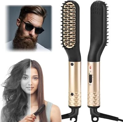 A-TEQ PRO LINE Beard Straightener Hair Brush Quick Heated Electric Comb Style UK Men Grooming