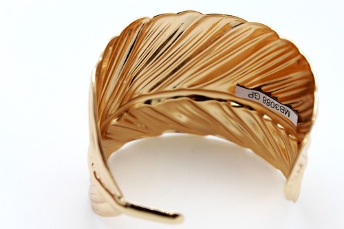 Hot Women Cuff Bracelet Gold Metal Fashion Long Gold Leaf Wrap Around Adjustable - Picture 11 of 12