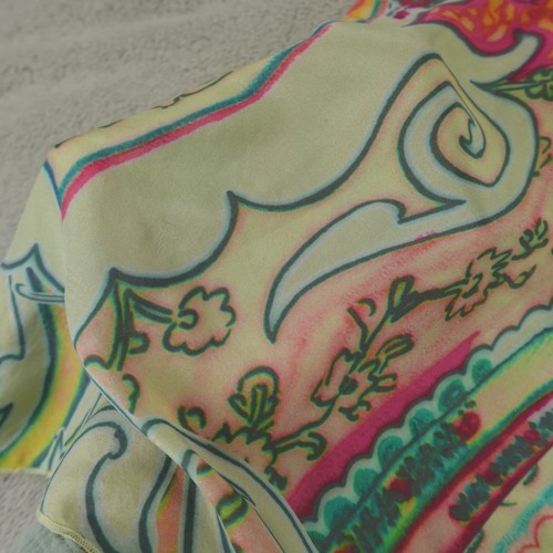 Johnny Was Tunic Top Womens XL Green Multicolor Paisley Silk - Picture 11 of 13