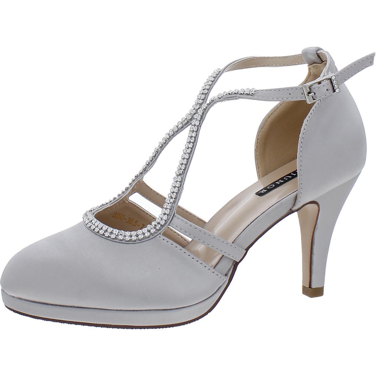 Женские серебристые атласные туфли Erijunor на высоком каблуке DOrsay 75 см BM BHFO 7885 4090₽