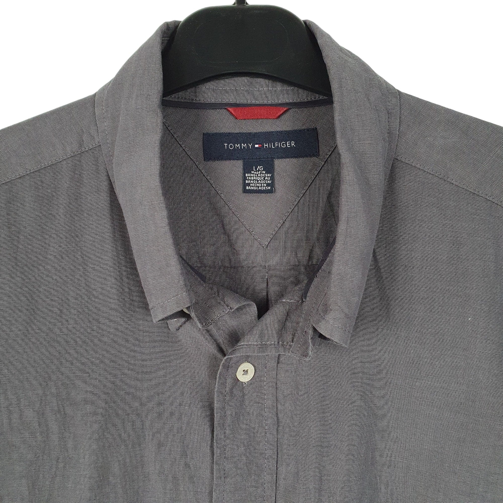 TOMMY HILFIGER Grey Shirt Long Sleeve Casual Mens L image 2