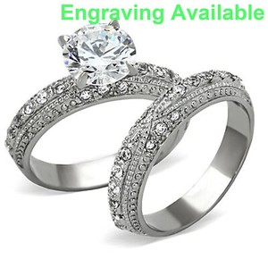 Stainless Steel Pave-Set Band Ring with Clear CZ Stainless Steel Pave-Set Band Ring with Clear CZ