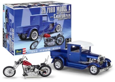 Revell 29 Ford Model A Hot Rod Pickup & California Street Chopper model car kit