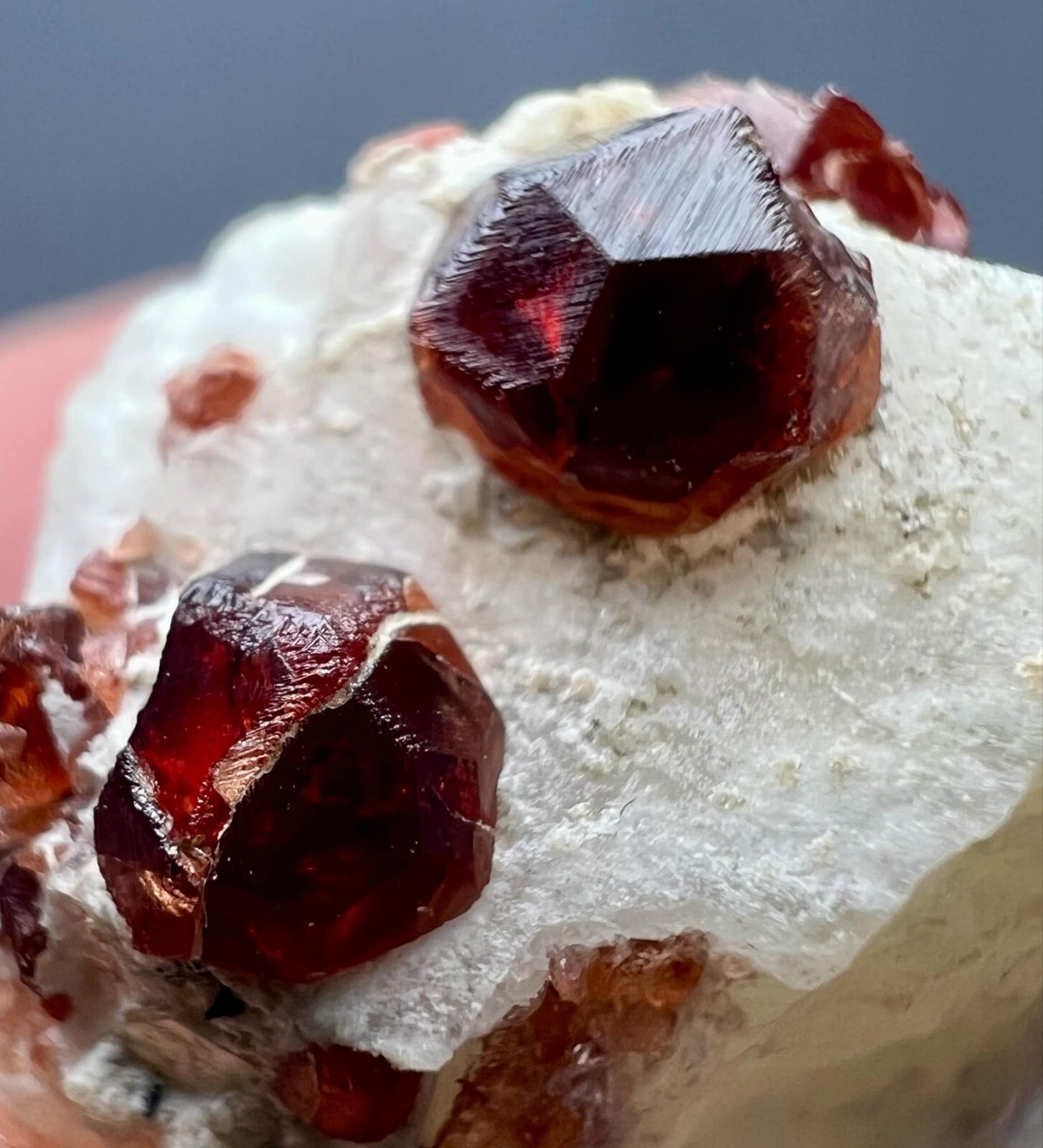 84 Carat Amazing Garnet Crystals On Feldspare From Skardu @PAK