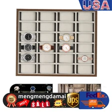 24 Slots Wood Watch Box Jewelry Storage Case Organizer Display Box Holder Tray
