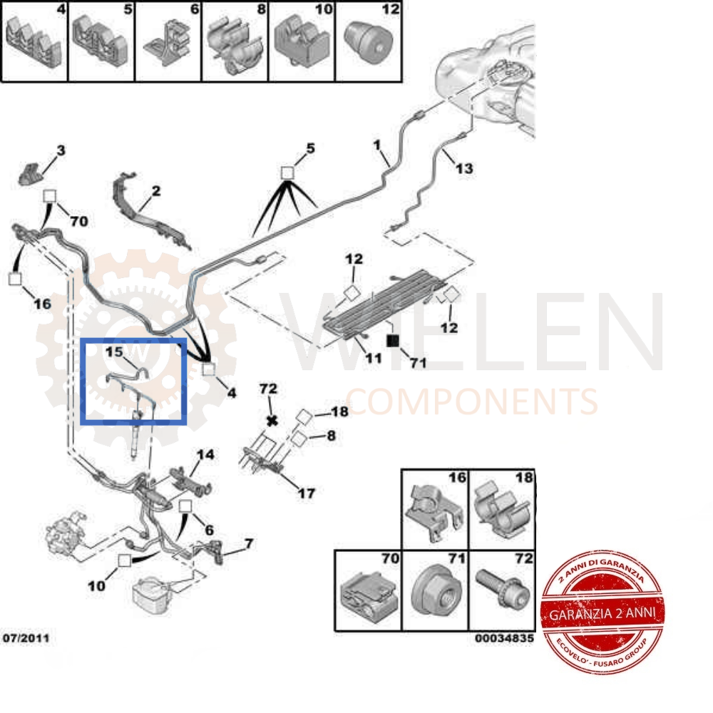 TUBI RITORNO INIETTORE CONDOTTO CARBURANTE PER CITROËN BERLINGO C2 C3 1 - Foto 10