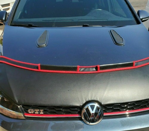 Car Hood Bra + RED FELT For Volkswagen VW Golf MK6 GTI 2010 2011 2012 2013 2014 - Photo 2 sur 6