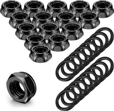 16 Pieces Skateboard Truck Nuts and 16 Axle Black